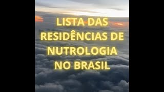 Como se tornar Nutrólogo Saiba quais são as 7 residências de Nutrologia do Brasil [upl. by Nwahc]