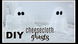 DIY CHEESECLOTH GHOSTS  HALLOWEEN DECOR [upl. by Kucik]