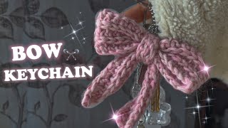 CROCHET BOW keychain ✨🎀  easy tutorial [upl. by Woodsum]