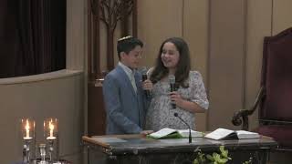 Hashkiveinu sung by Reuben and Maayan Lissek Nerenberg at Reubens Bar Mitzvah [upl. by Shakti185]