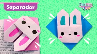 ORIGAMI Cómo hacer un SEPARADOR de libros de CONEJO KAWAII Fácil 🐰 [upl. by Aidyl108]