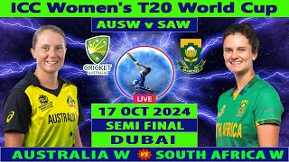 Australia Women vs South Africa Women  AUS W vs SA W  Semi Final of ICC Womens T20 World Cup 2024 [upl. by Nylehtak920]