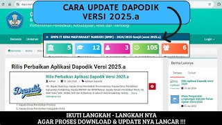 CARA UPDATE DAPODIK VERSI 2025a  RILIS DAPODIK PATCH VERSI 2025a [upl. by Homans364]