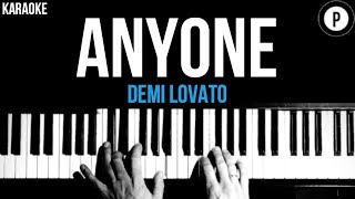 Demi Lovato  Anyone Karaoke SLOWER Acoustic Piano Instrumental Cover Lyrics [upl. by Eeramit]