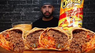 ASMR NO TALKING EATING HOT CHEETOS CHEESE BURRITOS MUKBANG [upl. by Anikes]