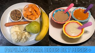 papillas para bebes de 7 meses desayuno comida y cena [upl. by Annoyek860]