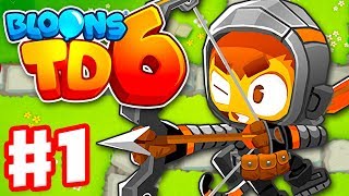 Bloons TD 6  Gameplay Walkthrough Part 1  Quincy the Archer in Monkey Meadow [upl. by Sucramal]