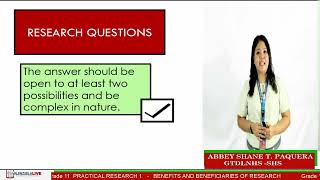 Grade 11 PRACTICAL RESEARCH 1  BENEFITS AND BENEFICIARIES OF RESEARCH [upl. by Maddocks587]