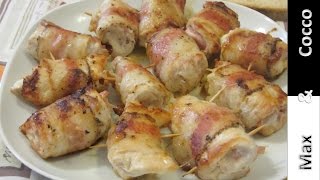 Involtini di pollo farciti con prosciutto e provola  Ricetta sfiziosa [upl. by Lindblad]