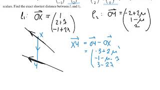 CP1 Vectors 7  shortest distance between 2 lines [upl. by Odnamla]