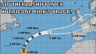 Southerly Shift in Ex Hurricane Kirks Track 5th October 2024 [upl. by Anoyi643]