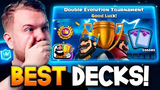 BEST DOUBLE EVOLUTION TOURNAMENT DECKS IN CLASH ROYALE [upl. by Birch]