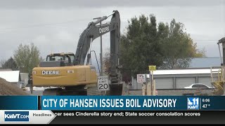 Boil water advisory in place for Hansen residents  KMVT [upl. by Arorua79]