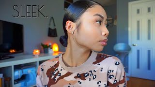 QUICK amp EASY SLEEK LOW BUN  for short hair [upl. by Ardnas972]