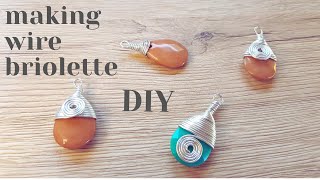 How to wire wrap a briolette  jewelry making for beginners [upl. by Halbert]