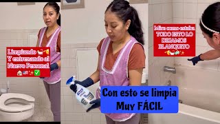 LIMPIEZA SATISFACTORIA CON ESTOS TIPS LIMPIA A PROFUNDIDAD EN BAÑO CON JABON PEGADO Y SARRO [upl. by Enajiram]