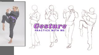 Gesture drawing practice 4 poses realtime day 3 ☆ミ [upl. by Gray]