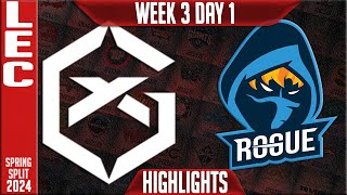 GX vs RGE Highlights  LEC Spring 2024 W3D1  GiantX vs Rogue [upl. by Bubalo]