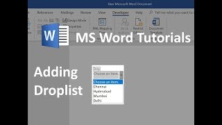 Adding a dropdown list in MS word [upl. by Manfred]