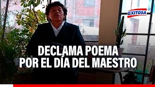 🔴🔵Profesora cesante declama poema por el Día del Maestro [upl. by Helbonnah]