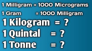 Units of weightMilligramkilogramQuintalTonneभारवजन की इकाइयाँ By Satya Education [upl. by Cheke102]