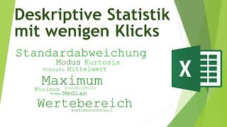 Deskriptive Statistiken zur Verteilung in Excel mit wenigen Klicks  Daten analysieren in Excel 12 [upl. by Jarrow386]