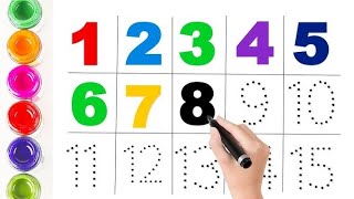 Tracing counting for kids 115 learn to write numbers writing 123 with colors kids educational [upl. by Kelton727]