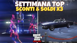 SETTIMANA BOMBA SU GTA ONLINE SCONTI E SOLDI X3 OTTIMI [upl. by Akeinahs]