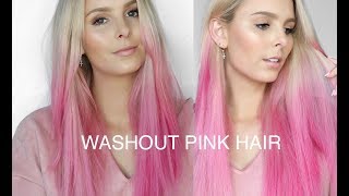 DIY WASHOUT PINK HAIR using LOREAL COLORISTA SPRAY [upl. by Halimaj]