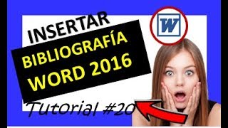 🔴Como INSERTAR BIBLIOGRAFIA en Word 2016 20 ✅ 2019FUNCIONA curso de word 2016 completo [upl. by Sidon]