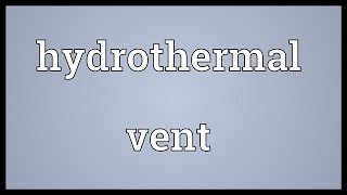 Hydrothermal vent Meaning [upl. by Irmina]