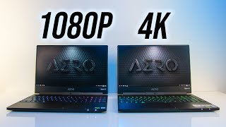 1080p or 4K Laptop Gigabyte Aero 15x Comparison [upl. by Menendez872]