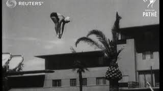 American Olympic diving auditions for womens team held in Las Vegas 1948 [upl. by Naegem802]