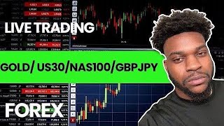 LIVE Trading GOLD US30 NAS100 SPX500 GBPJPY London amp New York Session August 1st 2024 [upl. by Bibah]