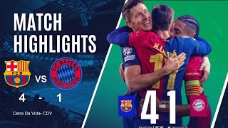 Barcelona vs Bayern 41 full time highlights champions league [upl. by Ainotahs]