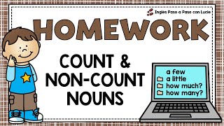 PASO 19  INTERMEDIOS TAREA DE SUSTANTIVOS CONTABLES E INCONTABLES EN INGLÉS  HOMEWORK [upl. by Aihtebat]