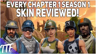 Every Fortnite Chapter 1 Season 1 Skin REVIEWED Fortnite Battle Royale [upl. by Dnarb]