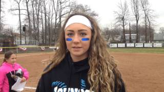 Watch Johnsons Gianna Randazza discusses 16strikeout performance against Westfield [upl. by Libb]