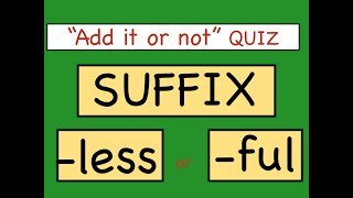 👉Choose The Correct Suffix Less vs Full  Fun Grammar Quiz [upl. by Sparke]