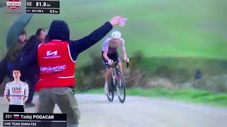 Strade Bianche 2024 Tadej Pogacar Victory after 81 KM solo Attack 😱💪🫡 [upl. by Alderson]