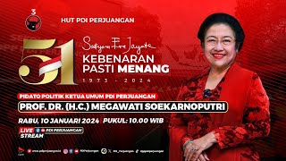 HUT PDI Perjuangan yang Ke51 yang bertajuk quotSatyam Eva Jayate Kebenaran Pasti Menangquot [upl. by Teresita75]