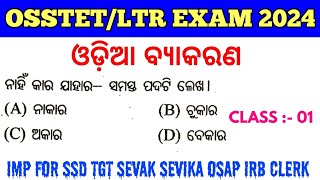 Target OSSTETLTR Exam 2024  Odia Grammar MCQs  Imp for SSD Sevak Sevika TGT OSAP IRB CLERK [upl. by Halil]