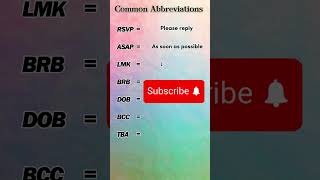 Commonly used abbreviations in english learnenglish words easyenglish [upl. by Llertnom]