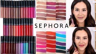 Sephora Cream Lip Stain Liquid Lipstick  REVIEW ALL 40 SHADES Lip amp Arm Swatches [upl. by Varian]