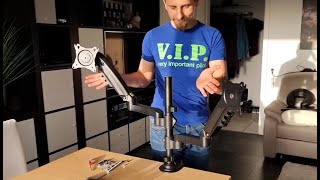 HUANUO 1732 Zoll Dual Monitor Halterung  Mount  HNDS8  Unboxing amp Vorstellung  Test  Review [upl. by Retrac]