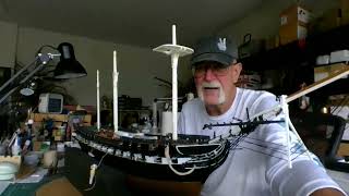 Part 10 of the 196 scale Revell USS Constitution [upl. by Aihsilef]