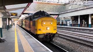 Class 37254 thrashes out of Crewe with 37175 [upl. by Angelo]