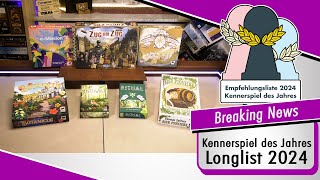 Kennerspiel des Jahres 2024  Longlist und Nominierte Spiele  Spiel doch mal Überblick [upl. by Donella352]