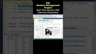 sql real time scenario final year student projects and interview questions sqlinterviewquestions [upl. by Anovad]