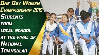 Students from local school at the fianl of National Triangular One Day Women Cricket Championship 20 [upl. by Nichols218]